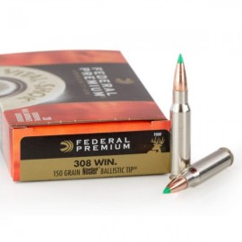 Federal Premium 308 Win. Nosler Ballistic Tip 150gr