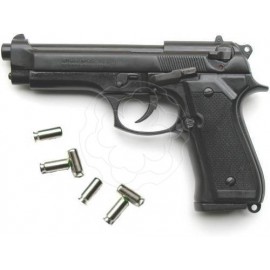 PISTOLA A SALVE BRUNI MODELLO BERETTA 92 CAL. 8mm BRUNITA CON FUNZIONAMENTO A RAFFICA