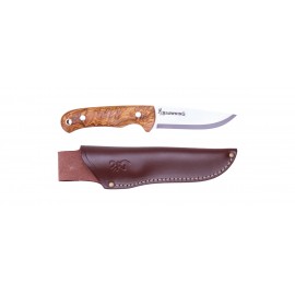 Browning - KNIFE BJORN FIXED OLIVE LEATHER SHEATH 11CM