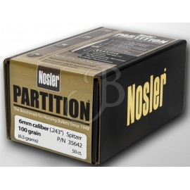 NOSLER PARTITION 243" 100 GR SPITZER 35642