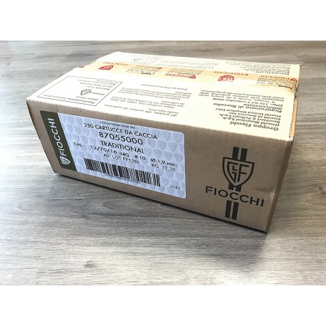 BOX 250 CARTUCCE FIOCCHI TRADITIONAL cal.12/70 34g Piombo 10