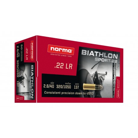 NORMA RIMF CTG .22 LR BIATH SPORT-22 50P