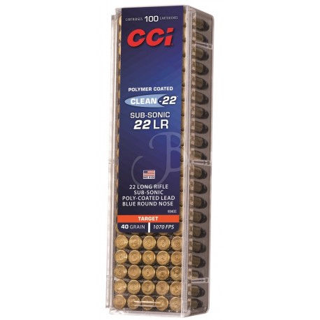 CCI TARGET SUBSONIC 40GR LRN BLU